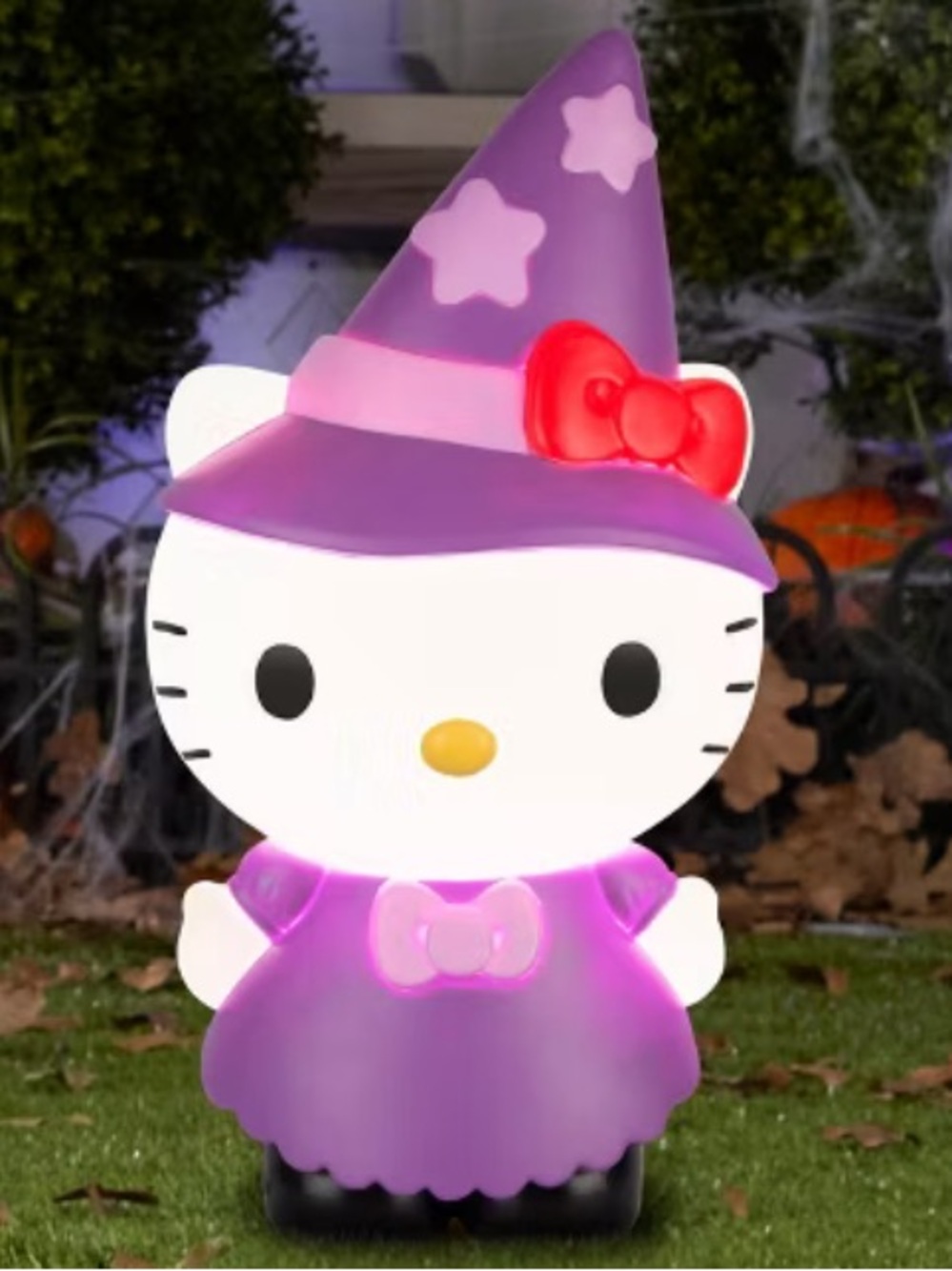 Gemmy Lighted Blow Mold Outdoor Decor Hello Kitty in Witch Costume 24" Sanrio